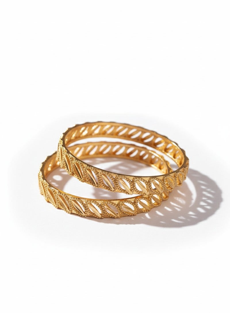 Two children's bracelets – shiny gold color – delicate design suitable for everyday wear and special occasions